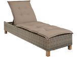 Gartenliege MERXX "Toskana", braun (beige), Obermaterial: 100% Polyester. Füllung: 100% Polyurethan, Gartenliegen, Gartenliege, Polyrattan/Akazie, inkl. Auflage