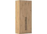 Kleiderschrank OTTO HOME "Mehrzweckschrank Aktenschrank Möbel Mietswohnung Schlafzimmer AVOLA", braun (eiche artisan), B:91cm H:210cm T:54cm, Holzwerkstoff, Schränke, Kleiderschrank, mit hochwertigen Stangengriffen in Schwarz aus Metall MADE IN GERMANY
