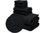 Handtuch Set OTTO HOME "Sanremo Premium, Premium Handtücher, 600 gr/m², dicke Qualität", schwarz, 8 Stk., Frottier, Frottier, Obermaterial: 100% Baumwolle, Handtuch-Sets, Handtuch Set, Duschtücher, Handtücher, Seiftücher, 100% Baumwolle, 5 Jahre Garantie, Topseller