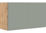 Hängeschrank KOCHSTATION "KS-Virginia,neu in verbesserter Ausführung", grün (matt salbei, wotaneiche), B:100cm H:57cm T:34cm, MDF, Schränke, Hängeschrank, Breite 100 cm, 2 Türen, gedämpfte Scharniere