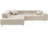 Ecksofa HOME AFFAIRE "Ancona, Ecksofa, incl. Kopfteilverstellung, Breite 319 cm, L-Form", weiß, B:319cm H:70cm T:215cm, 100% Polyester, Sofas, Ecksofa, wahlweise elektrische Sitztiefenverstellung