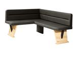 Eckbank HOME AFFAIRE "Laros", schwarz (schwarz, dekor eiche ontario), B:182cm H:87,5cm T:141cm, Holzwerkstoff, Massivholz, Sitzbänke, Eckbank, Bezug in verschiedenen Qualitäten und Farben