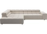 Ecksofa HOME AFFAIRE "Ancona, Ecksofa, incl. Kopfteilverstellung, Breite 319 cm, L-Form", nature, B:319cm H:70cm T:215cm, 100% Polyester, Sofas, Ecksofa, wahlweise elektrische Sitztiefenverstellung