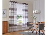 Gardine OTTO HOME "Jay" Gr. 4, grau, B:144cm H:245cm, Voile, Polyester, Gardinen, Gardine, Vorhang, 2-er Set, Fertiggardine, transparent, Querstreifen