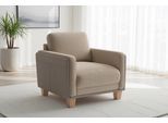 Sessel SIT & MORE "Concept", beige (taupe), B:89cm H:84cm T:90cm, 100% Polyester, Sessel, Sessel, mit Rückenkissen