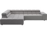 Ecksofa HOME AFFAIRE "Ancona, Ecksofa, incl. Kopfteilverstellung, Breite 319 cm, L-Form", grau (elephant), B:319cm H:70cm T:215cm, 100% Polyester, Sofas, Ecksofa, wahlweise elektrische Sitztiefenverstellung