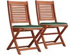 Gartenstuhl MERXX "Cordoba", braun, B:49cm H:93cm T:57cm, Massivholz, Stühle, Gartenstuhl, 2er Set, Eukalyptus, klappbar, braun, inkl. Wendeauflage