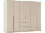 Drehtürenschrank OTTO HOME "Kleiderschrank Schrank Garderobe AGORDO mit Dekor- oder Hochglanzfront", beige (beige (champagner)), Schränke, B/H/T: 271cm x 229cm x 54cm, Griffe Alufarben, Holzwerkstoff, Drehtürenschrank, mit Außenschubkästen, Serie in 7 Breiten und 2 Höhen MADE IN GERMANY, B:271cm H:229cm T:54cm