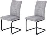 Freischwinger HELA "GELA", vintage silber, schwarz, vintage silber, B:49cm H:98cm T:61cm, Metall, Polyester, Stoff, Stühle, Freischwinger, Freischwinger XL, Wellenfederung, Komfortsitz, Vintage Optik