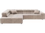 Ecksofa HOME AFFAIRE "Ancona, Ecksofa, incl. Kopfteilverstellung, Breite 319 cm, L-Form", macchiato, B:319cm H:70cm T:215cm, 100% Polyester, Sofas, Ecksofa, wahlweise elektrische Sitztiefenverstellung