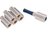 Komplettset 6 Rollen PE-Mini-Stretchfolien, transparent, 100 mm breit + 1 Abroller