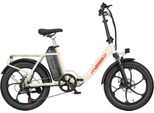 E-Bike MAXTRON "Maxtron MULE Klapprad" Gr. 33, weiß, schwarz, Elektrofahrräder, 33cm, 20 Zoll (50,80cm), Stadt & Abenteuer: 20" Fatbike mit XXL 20Ah Akku., Topseller
