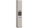Stauraumschrank WELLTIME "FLORENZ, Höhe 185cm, 2 Türen, 7 Fächer, 4 Einlegeböden", beige (kaschmir), B:30cm H:185cm T:30cm, Holzwerkstoff, MDF, Schränke, Stauraumschrank, Florenz, Badschrank Hoch, Kaschmir, 185 cm Höhe