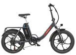 E-Bike MAXTRON "Maxtron MULE Klapprad" Gr. 33, grau, schwarz, Elektrofahrräder, 33cm, 20 Zoll (50,80cm), Stadt & Abenteuer: 20" Fatbike mit XXL 20Ah Akku., Topseller