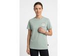 T-Shirt JACK WOLFSKIN "CAREFREE T W", Damen, Gr. L (42/44), grün (plant grün), Obermaterial: 100% Baumwolle, normal, Rundhals, Shirts T-Shirt, Kurzarm-Design, mit Rundhalsausschnitt, ohne Verschluss, aus Baumwolle