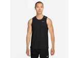 Tanktop NIKE "Nike Miler Men's Dri-FIT Running Tank", Herren, Gr. XL, schwarz (schwarz, reflect), Obermaterial: 100% Polyester, normal, Rundhals, Tops Tanktop, mit reflektierenden Details, atmungsaktives Material