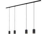 BRILONER LEUCHTEN Schienensystem-Sets "RAIL", schwarz (matt, schwarz), Ø 5,5cm H: 141cm, 7 Stk., Leuchten, Schienensystem Rail 1,5 m Schwarz max. 9W Decke Wohnzimmer Büro Küche