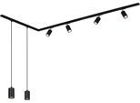 BRILONER LEUCHTEN Schienensystem-Sets "RAIL", matt, schwarz, Ø 5,5cm H: 14,5cm, 5 Stk., Leuchten, Schienensystem Rail 2,25 m Schwarz max.9W Decke Wohnzimmer Büro Küche
