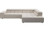 Ecksofa HOME AFFAIRE "Ancona, Ecksofa, incl. Kopfteilverstellung, Breite 319 cm, L-Form", nature, B:319cm H:70cm T:215cm, 100% Polyester, Sofas, Ecksofa, wahlweise elektrische Sitztiefenverstellung