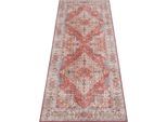 Teppich HANSE HOME "Sylla" Gr. 12, rot (ziegelrot), B:80cm H:5mm L:200cm, Polyester, Teppiche, Teppich, Orientalisch, Läufer, Vintage, Wohnzimmer, Schlafzimmer, Esszimmer