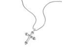 Kette mit Anhänger POLICE "Crossrange Kreuz", silber (edelstahlfarben, schwarz), Halsketten, Herren, Edelstahl, L: 55 B: 2mm, B:2mm