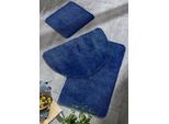 bonprix Getuftete Uni-Badematte mit hohem Flor, blau, Gr.80x150 cm, Badematte aus recyceltem Polyester