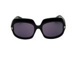 Tom Ford Glanzend Zwarte Oversized Zonnebril In Rookkleur