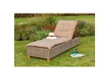 Gardenson , Akaziefarben , Holz, Metall, Kunststoff, Textil , Akazie , Hartholz , Füllung: Schaumstoff , 80x34x86 cm , FSC , Auflage, Rückenlehne verstellbar ,