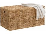 Truhe OTTO HOME, beige (natur), B:110cm H:55cm T:57cm, Geflecht Wasserhyazinthe, Truhen, innen mit Baumwolle bespannt