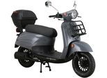 Motorroller ALPHA MOTORS "Adria", grau (mattgrau, schwarz), Motorroller, mit Topcase, 45 km/h, mit Lenkerschloss, B:67cm H:108cm L:175cm