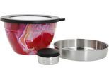 Salatschüssel S'WELL "S'well Calacatta Gold Salad Bowl Kit, 1.9L", rosa (rose agate), B:21cm H:12cm T:19cm, Edelstahl, Schüsseln, Salatschüssel, Therma-S'well-Technologie mit vakuumisolierten Außenschale