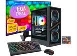 GAMEMAX Gaming-PC-Komplettsystem "MegaDeal AERIS GB 8131 AMD Ryzen 7 5700X 32GB 1TB SSD RTX 5060Ti", Energieeffizienz: E (A-G), schwarz, Microsoft Windows 11 Home (64 Bit), 32 GB RAM 1.000 GB SSD, Computer_Komplettsysteme, Windows 11 + MSI MAG 32C6X Curved Monitor 80cm (32")