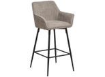 Mid.you Barhocker , Schwarz, Taupe , Holz, Metall, Textil , Pappel , Sperrholz , Rundrohr , 57x105x57 cm , Bsci , inklusive Armlehnen , Esszimmer, Barmöbel, Barhocker