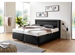 Boxspringbett, grau (feinstrukturstoff anthrazit), Liegefläche B/L: 160cm x 200cm, H3, 5-Zonen-Tonnentaschen-Federkernmatratze, Bezug Unterbox und Kopfteil: Feinstrukturstoff (77% Polyester, 23% Viskose);Bezug Obermatratze 100% Polyester, waschbar bis 60C;Bezug Zierkissen Feinstrukturstoff (77% Polyester, 23% Viskose), WESTFALIA SCHLAFKOMFORT, Komplettbetten, Boxspringbett, mit Zierkissen und verc