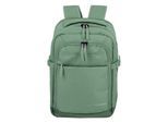 Laptoprucksack TRAVELITE "KICK OFF Reiserucksack", Gr. B/H/T: 25cm x 40cm x 20cm, grün (salbei), Polyester, unifarben, Basic, Rucksäcke Laptoprucksack