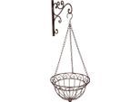 Blumenampel OTTO HOME "mit robustem Wandhalter", braun (antikbraun), B:70cm H:75cm, Metall, Dekohänger, aus pulverbeschichtetem Metall für draußen geeignet