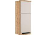 Kühlumbauschrank KOCHSTATION "KS-Virginia,neu in verbesserter Ausführung", beige (matt kaschmir, wotaneiche), B:60cm H:166cm T:60cm, MDF, Schränke, Kühlumbauschrank, Breite 60 cm, Höhe 165 cm, Nische für Kühlschrank: B/H/T 56/88/55 cm