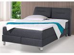 Boxspringbett MAINTAL, grau (anthrazit), Strukturstoff, Liegefläche B/L: 140cm x 200cm, H2 + H2, 7-Zonen-Kaltschaummatratze, Bezug bei beige, anthrazit und hellgrau: pflegeleichter Strukturstoff (100% Polyester);Bezug bei weiß und schwarz: Kunstleder (100% Polyurethan);Spiegelfläche der Matratzen: Material angeben (100% Polyester), Komplettbetten, Boxspringbett, inkl. Topper