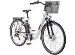 E-Bike TELEFUNKEN "Multitalent RC822" Gr. 48, weiß (weiß, schwarz), Elektrofahrräder, 48cm, 28 Zoll (71,12cm), Elektrofahrrad, Damen Herren, 28 Zoll, 36,9 V, 531,3 Wh Akku, Pedelec, Topseller