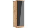 Vorratsschrank KOCHSTATION "KS-Virginia,neu in verbesserter Ausführung", grau (hochglanz schwarz, wotaneiche), B:50cm H:166cm T:60cm, MDF, Schränke, Vorratsschrank, Maße (B/H/T): ca. 50/166/60 cm, Türanschlag frei wählbar