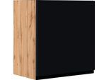 Hängeschrank KOCHSTATION "KS-Virginia,neu in verbesserter Ausführung", matt schwarz, wotaneiche, B:50cm H:57cm T:34cm, MDF, Schränke, Hängeschrank, Breite 50 cm, 1 Tür, gedämpfte Scharniere