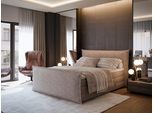 Boxspringbett FORTE "Harmonie inkl. Bettkasten und Topper, Kopf- und Fußteil in Kissenoptik", beige (hellgrau), B:191cm L:233cm, Komplettbetten, Boxspringbett, in den Breiten 140cm, 160cm und 180cm erhältlich