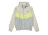 Lacoste Herenblouson met logo en doorlopende ritssluiting (Grijs/Geel)