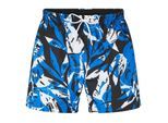 Boss Piranha-zwemshort voor heren met all-overprint (Helder Blauw)