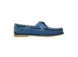 Timberland Klassieke suède veterschoenen voor heren met structuur (Medium Blauw)