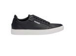 Hugo Heren Futurism leren platte sneakers met ronde neus (Zwart)