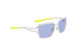 Nike Unisex zonnebril voor volwassenen met vierkant prisma (Zilver/Blauw/Geel)