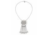 Lange Kette "Kylie", Damen, Gr. onesize, Metall, silber, COLLEZIONE ALESSANDRO, Basic, Halsketten, mit XL-Anhänger als Blickfang