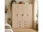 Kleiderschrank HOME AFFAIRE "Sprint, viel Stauraum, robuste Qualität, 3 Breiten 98, 147, 195 cm", braun, B:195,5cm H:200,4cm T:49,8cm, Holzwerkstoff, Schränke, Kleiderschrank, Breite 98,5/147 oder 195,5 cm, je mit Einlegeböden und Kleiderstange