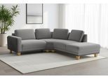 Ecksofa SIT & MORE "Concept", grau, B:223cm H:84cm T:251cm, 100% Polyester, Sofas, Ecksofa, Modernes Sofa in drei Fußfarben zur Auswahl